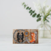 ウェスタンカウボーイ女性のカーボーイホースショーワゴンホイール 名刺 (スタンド正面)