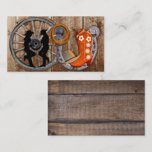 ウェスタンカウボーイ女性のカーボーイホースショーワゴンホイール 名刺 (正面/裏面)