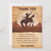 ウェスタンカウボーイ誕生日パーティー感謝カード 招待状 (正面)