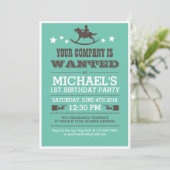 ウェスタンカウボーイ誕生日招待状forボーイズ 招待状 (スタンド正面)