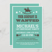 ウェスタンカウボーイ誕生日招待状forボーイズ 招待状 (正面/裏面)