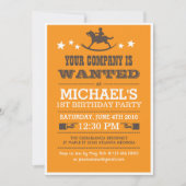 ウェスタンカウボーイ誕生日招待状forボーイズ 招待状 (正面)