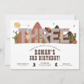 ウェスタンカウボーイ3rd誕生日招待状 招待状 (正面)