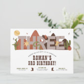 ウェスタンカウボーイ3rd誕生日招待状 招待状 (スタンド正面)