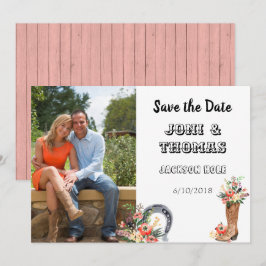 ウェスタンカウボーイ セーブ・ザ・デート 招待状