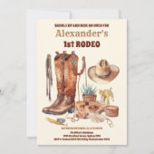 ウェスタンカウボーイ ファースト ロデオ バースデー 招待状 (正面)