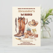 ウェスタンカウボーイ ファースト ロデオ バースデー 招待状 (スタンド正面)
