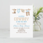 ウェスタンカウボーイ ブループレイド ベビーシャワー 招待状 (スタンド正面)