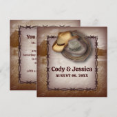 ウェスタンカウボーイ ラスティック カントリー ウェディング 招待状 (正面/裏面)