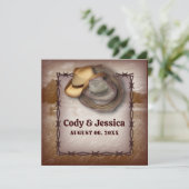 ウェスタンカウボーイ ラスティック カントリー ウェディング 招待状 (スタンド正面)