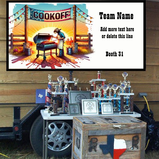 ウェスタンカウボーイBBQクックオフシーンカスタム 横断幕