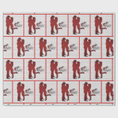 ウェスタンカップルロマンチックなラブギフトラップ ラッピングペーパー (フラット)