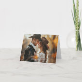 ウェスタンカップル写真折り畳みサンキューカード サンキューカード (正面)