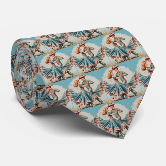 ウェスタンカップル踊りワルツヴィンテージルック ネクタイ (ロール)