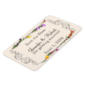 ウェスタンカラリリーポシュウェディング日付を保存 マグネット (左側)