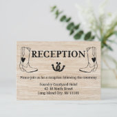 ウェスタンカントリーウッドウェディングレセプションカード 招待状 (スタンド正面)