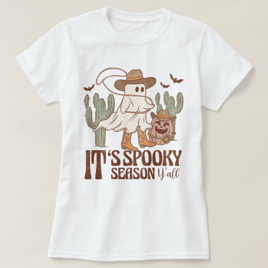 ウェスタンカントリーカウガール スポゥキィシーズン ハロウィン Tシャツ (デザイン正面)