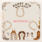 ウェスタンカントリーカウボーイバースデーパーティー スクエアペーパーコースター (正面)