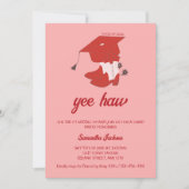 ウェスタンカントリーカウボーイブーツ&キャップ卒業 招待状 (正面)