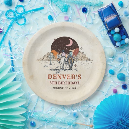 ウェスタンカントリーカウボーイロデオバースデーパーティー紙 ペーパープレート (パーティー)