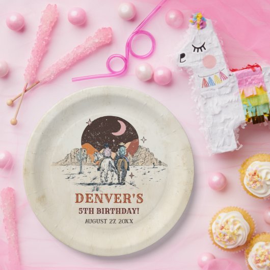ウェスタンカントリーカウボーイロデオバースデーパーティー紙 ペーパープレート (パーティー)