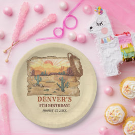 ウェスタンカントリーカウボーイロデオバースデーパーティー紙 ペーパープレート