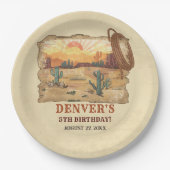 ウェスタンカントリーカウボーイロデオバースデーパーティー紙 ペーパープレート (正面)