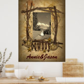 ウェスタンカントリーカウボーイ結婚式写真ポスター ポスター (キッチン)