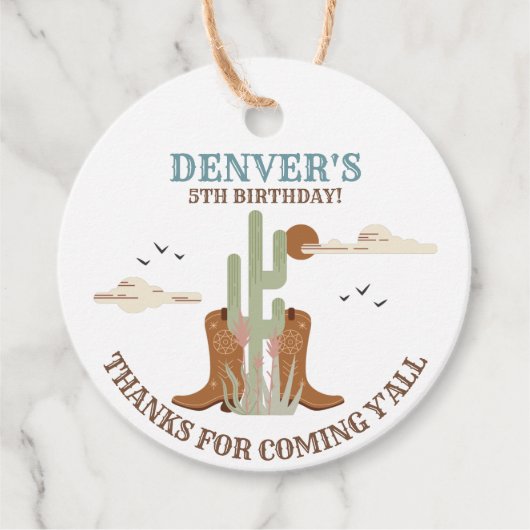 ウェスタンカントリーカウボーイ誕生日サンキューユー フェイバータグ (正面)