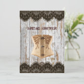 ウェスタンカントリーコルセット スチームパンク ブライズシャワー 招待状 (スタンド正面)