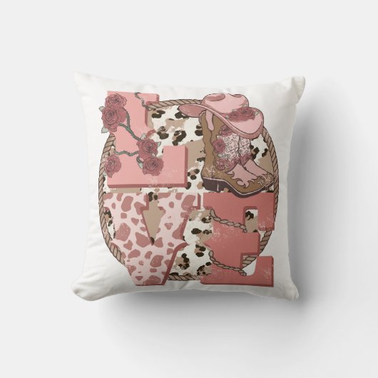 ウェスタンカントリーバレンタインデーの愛 クッション (正面)