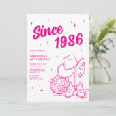 ウェスタンカントリーピンクディスコ40th誕生日パーティー 招待状 (スタンド正面)