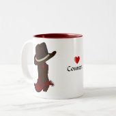 ウェスタンカントリーブラウンハット&ブーツツートーンコーヒー ツートーンマグカップ (正面左)