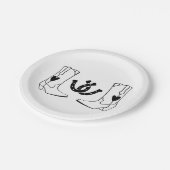 ウェスタンカントリー素朴ウェディングカウボーイブラック ペーパープレート (アングル)