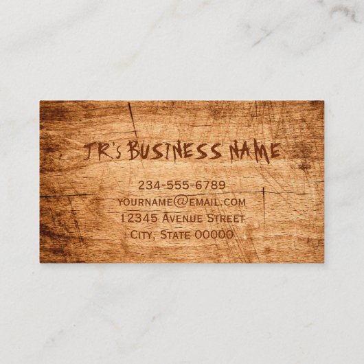 ウェスタンカントリー調の傷ついた木目 名刺 (裏面)