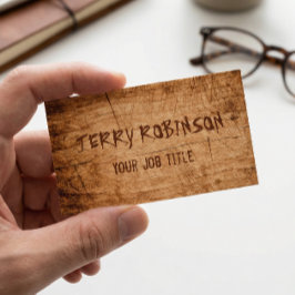 ウェスタンカントリー調の傷ついた木目 名刺