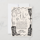 ウェスタンカントリー風のテーマのブライズシャワー サンキューカード (正面)