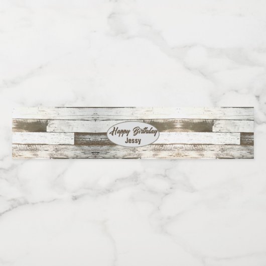 ウェスタンカントリー風の素朴なホワイトバーの木製パーティーファーバー ペットボトルラベル (シングルラベル)