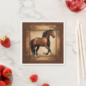 ウェスタンカントリー 馬の騎馬パーティー スタンダードカクテルナプキン (インサイチュ)