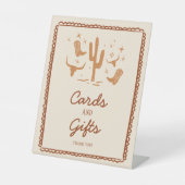 ウェスタンカードとギフトブライダルシャワーパーティーのサイン 台座サイン (正面)