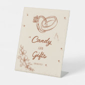 ウェスタンカードとギフトブライダルシャワーパーティーのサイン 台座サイン (正面)