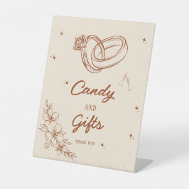 ウェスタンカードとギフトブライダルシャワーパーティーのサイン 台座サイン