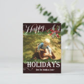 ウェスタンガーランドフォトホリデパーソナライズされたーカード シーズンポストカード (スタンド正面)