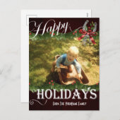 ウェスタンガーランドフォトホリデパーソナライズされたーカード シーズンポストカード (正面/裏面)