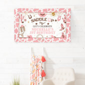 ウェスタンガールファーストロデオピンク誕生日バナー 横断幕 (インサイチュ)