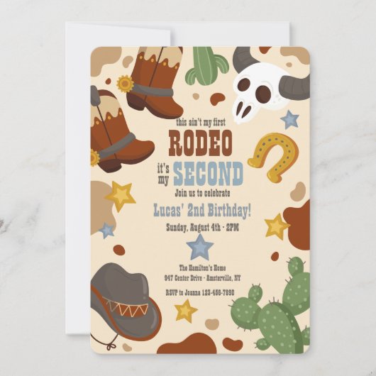 ウェスタンキッド誕生日パーティーの招待状 招待状 (正面)