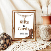 ウェスタンギフトとカードブライダルシャワーサイン ポスター