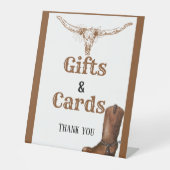 ウェスタンギフトとカードブライダルシャワーサイン 台座サイン (正面)