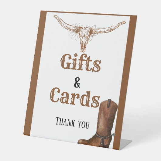 ウェスタンギフトとカードブライダルシャワーサイン 台座サイン (正面)