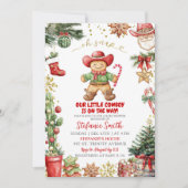 ウェスタンクッキージンジャーブレッドカウボーイベビーシャワー 招待状 (正面)